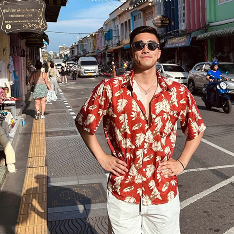 Hawaii Hemd aus Eisseide mit Blumenmuster | LuxeStyle