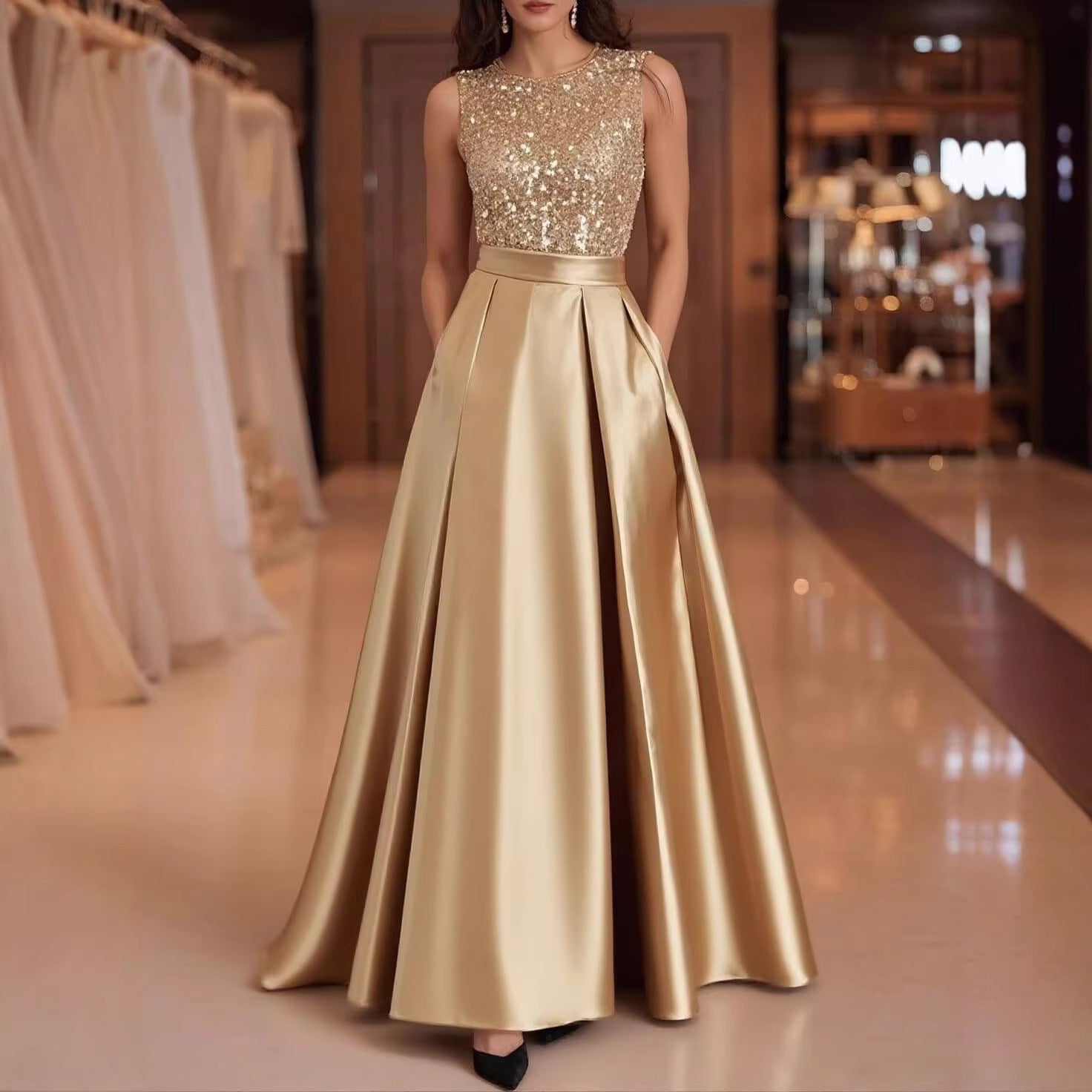 Elegantes ärmelloses Ballkleid