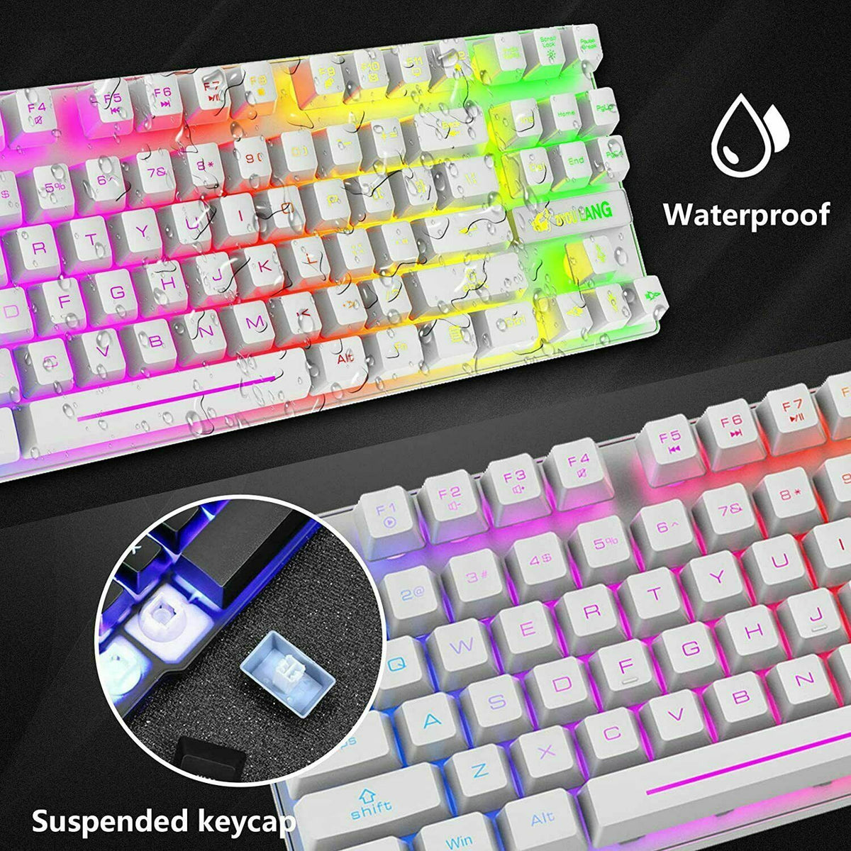 T87 Kabelloses Gaming-Tastatur-Maus-Set Rainbow