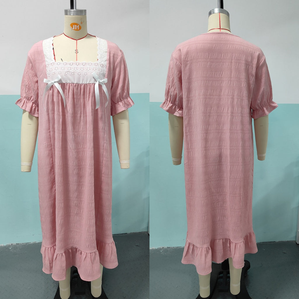 Kurzes Plaid-Kleid mit Spitze – Bild 5 | LuxeStyle