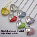 Herzförmiger USB-Stick mit Strass-Besatz
