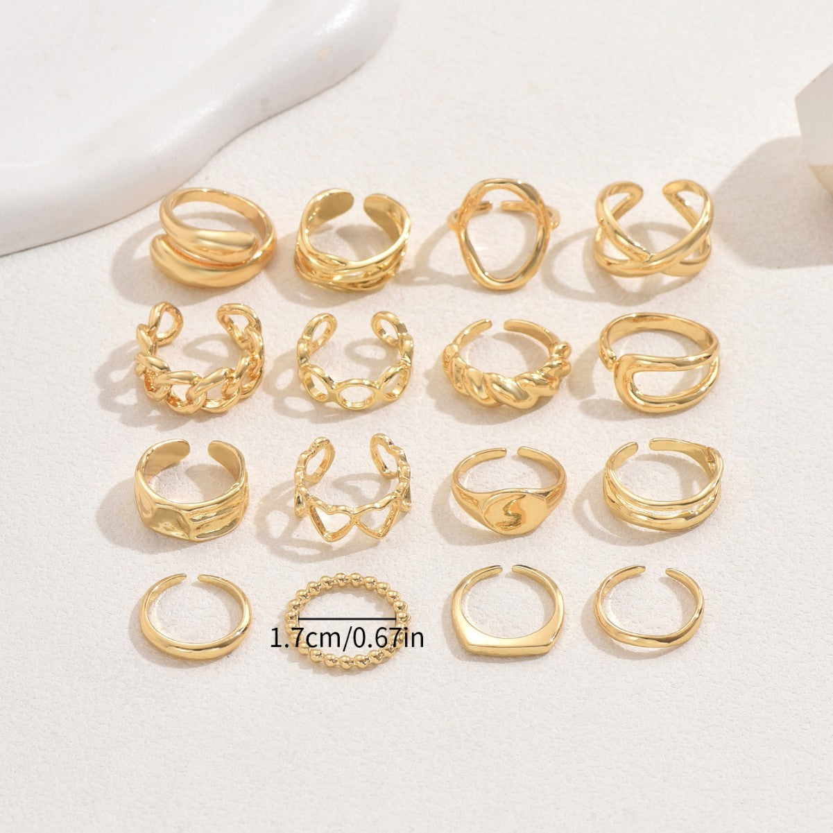 Herz-Ring-Set, verstellbar – Ansicht 2
