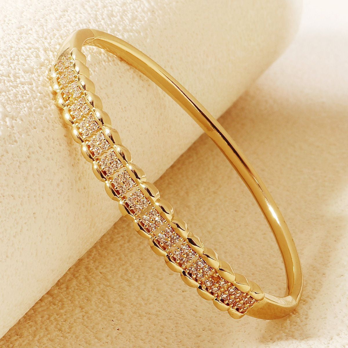 Zirkon-Armband zweifarbig Gelb und Weiss | LuxeStyle