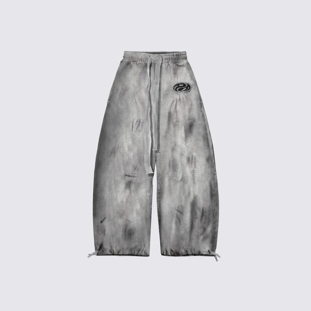 Coton-Sweatpants mit Distressed-Finish