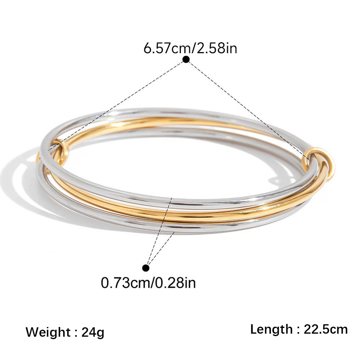 Zirkon-Armband aus Edelstahl