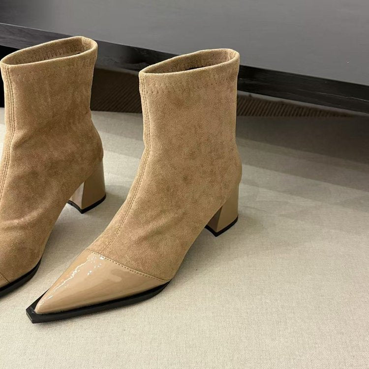 Chunky-Heel High-Heel Boots | LuxeStyle