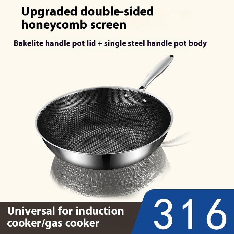 Wok aus 316 Edelstahl mit Wabenstruktur – Bild 4 | LuxeStyle