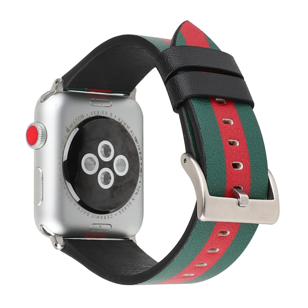 Leder-Uhrenarmband mit Flaggenmuster
