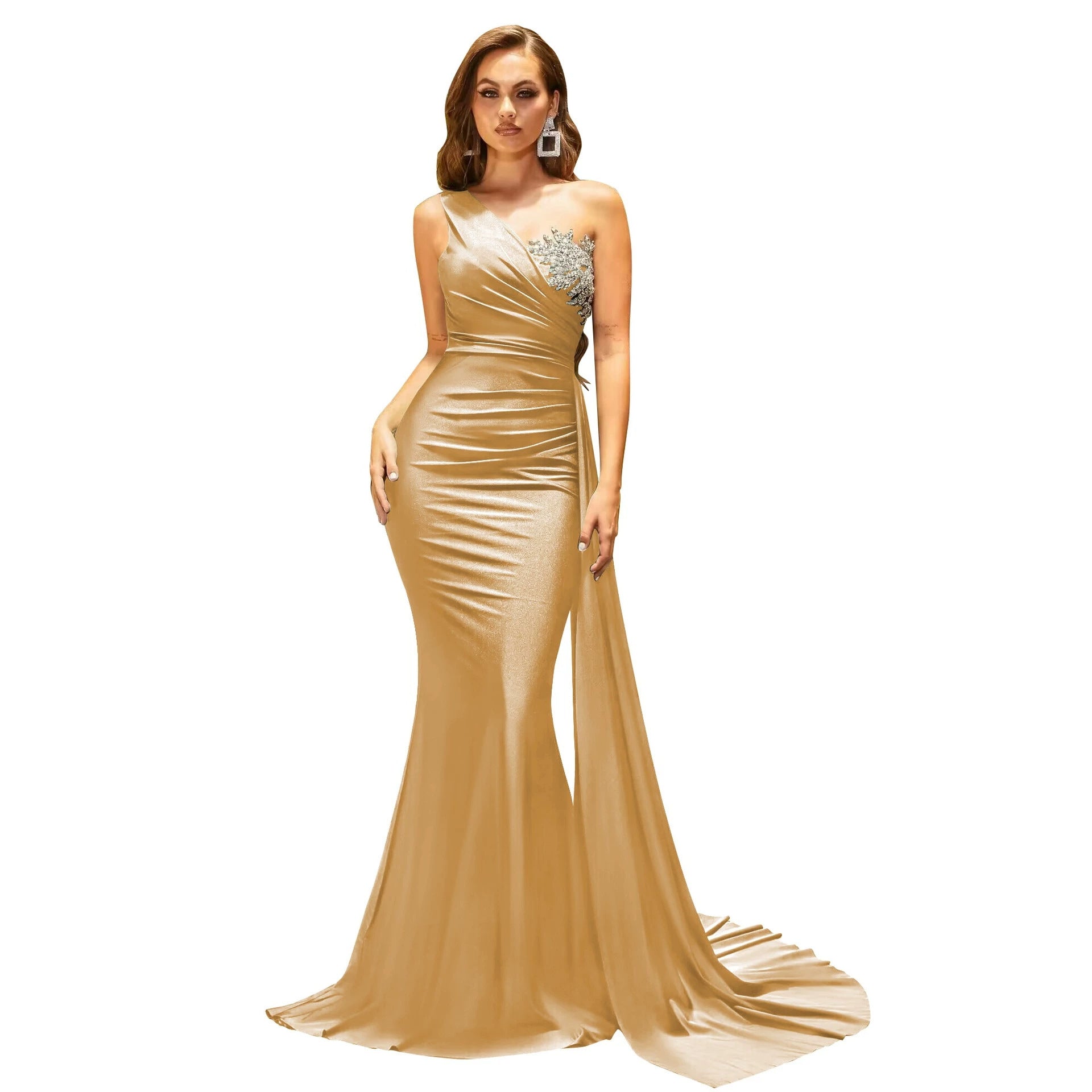 Minimalistisches One-Shoulder Abendkleid