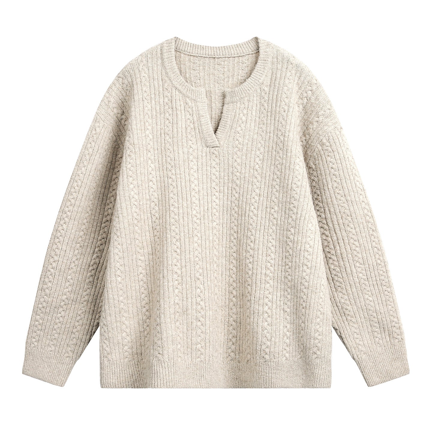 Retro-Strickpullover mit Lockiger Passform und Textur