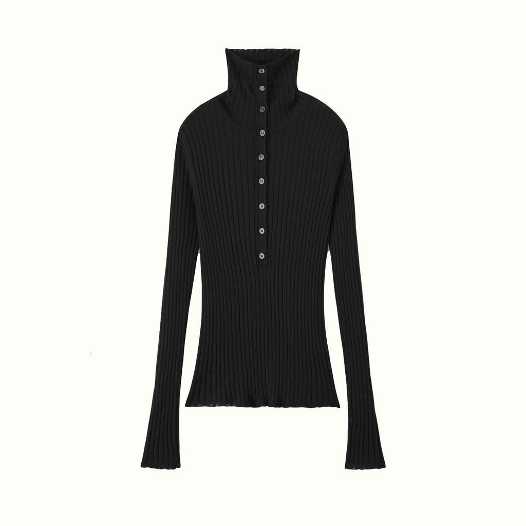 Ribbed Chunky Turtleneck Cashmere Pullover Damen Slim Fit