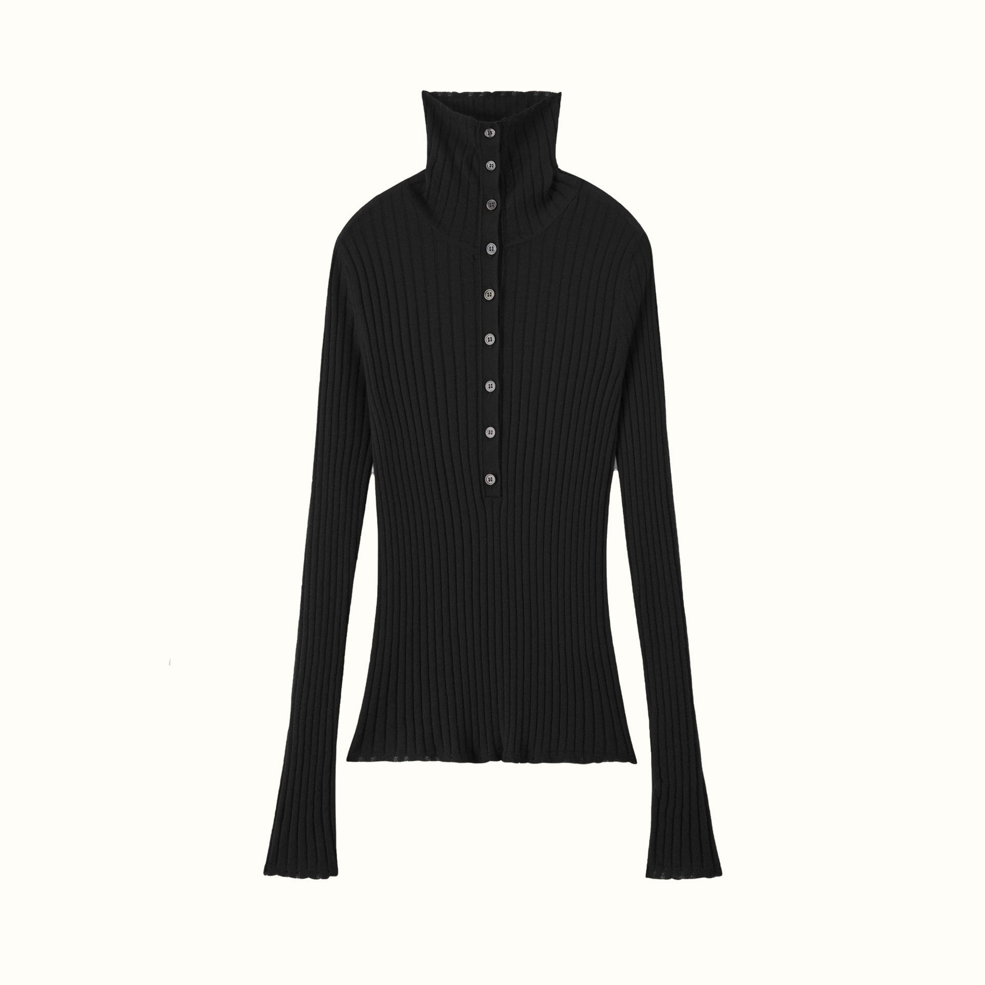 Ribbed Chunky Turtleneck Cashmere Pullover Damen Slim Fit