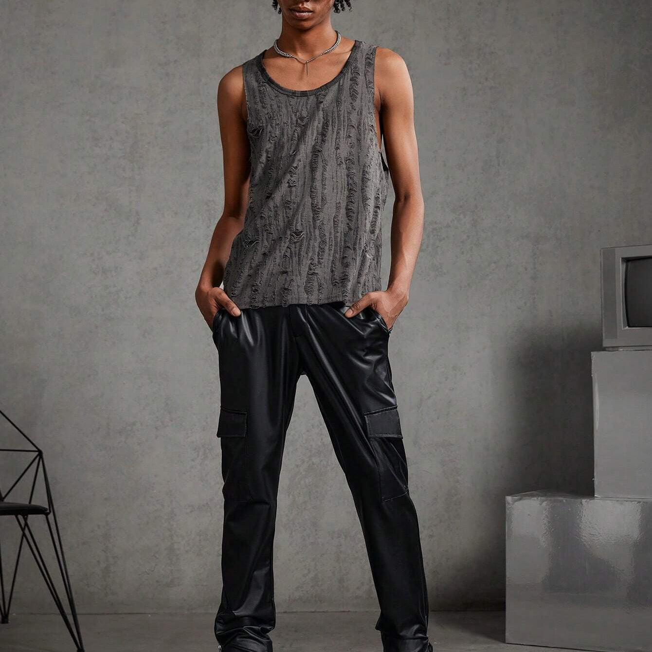Geripptes Streetwear-Tanktop für Herren
