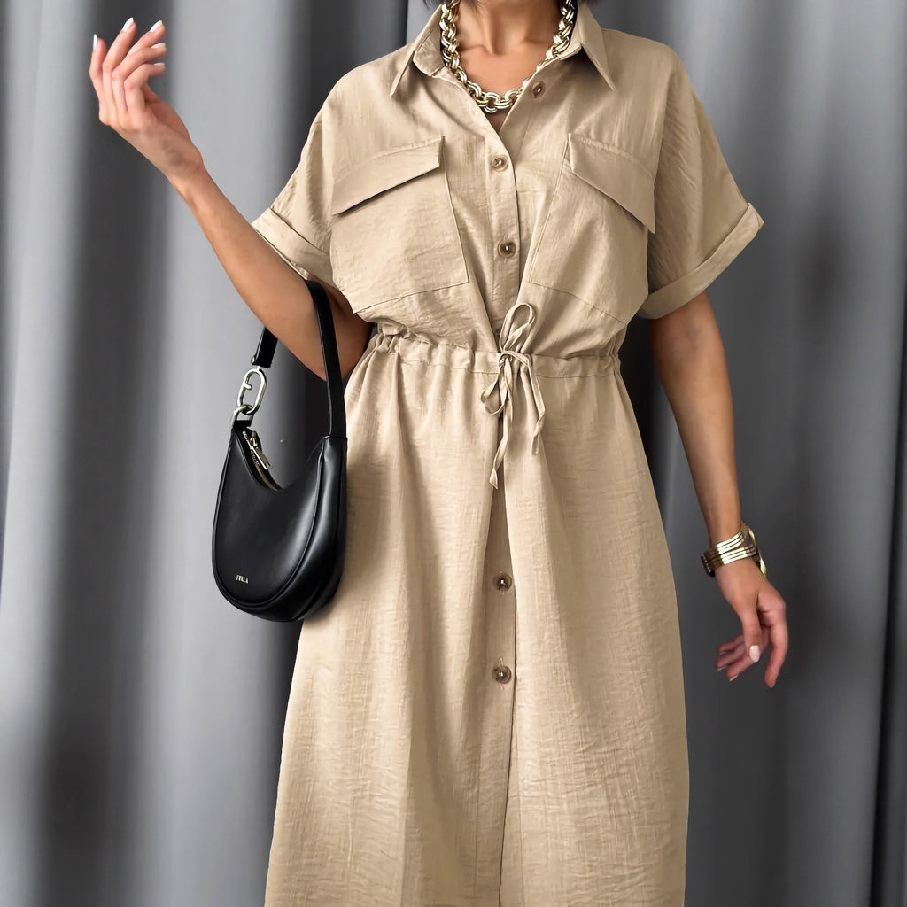 Elegant Kurzarm-Dress im A-Linien-Stil