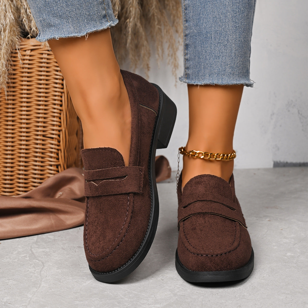 Vintage Wildleder Loafers für Damen