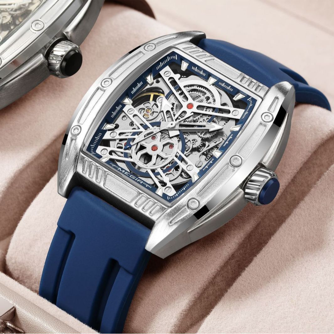 Herren-Mechanik-Uhr mit Silikonband
