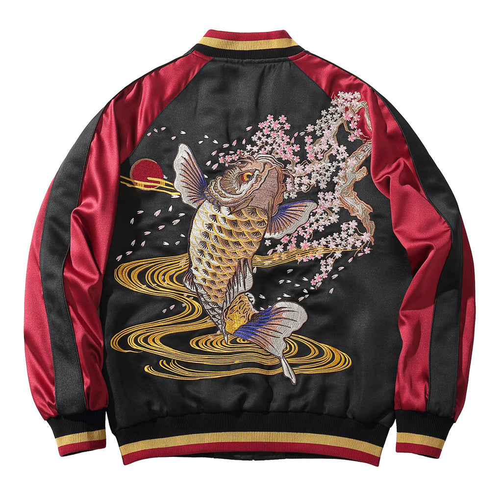 Herren-Jacke mit Koi-Stickerei – Bild 5 | LuxeStyle