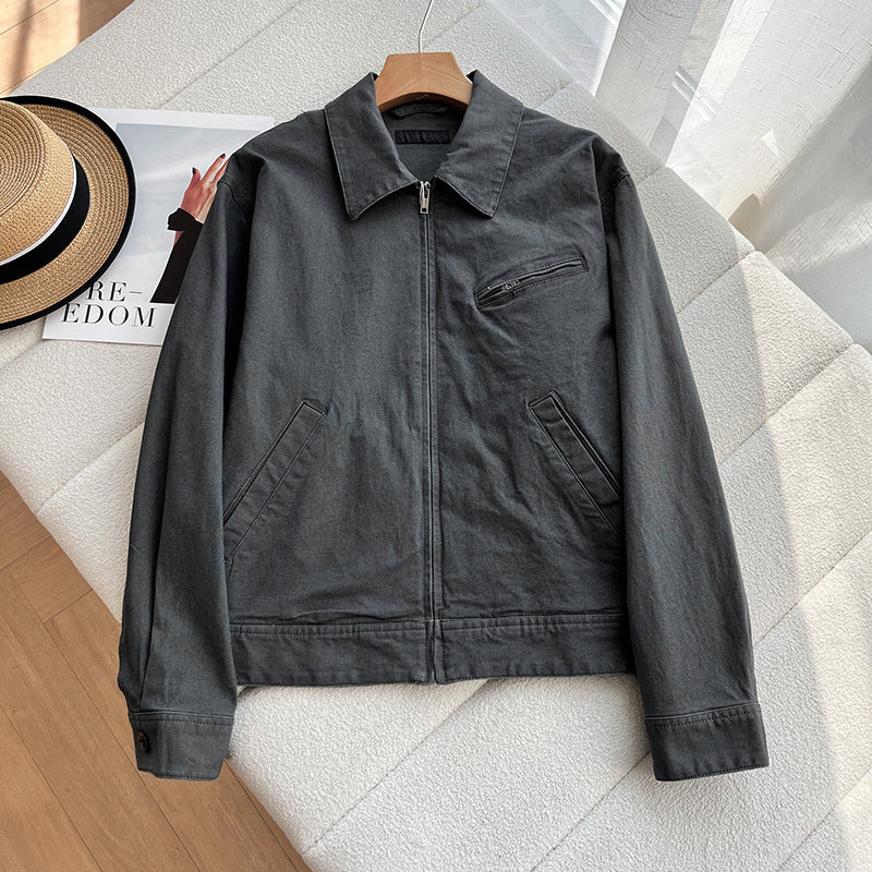 Jeansjacke mit Umlegekragen
