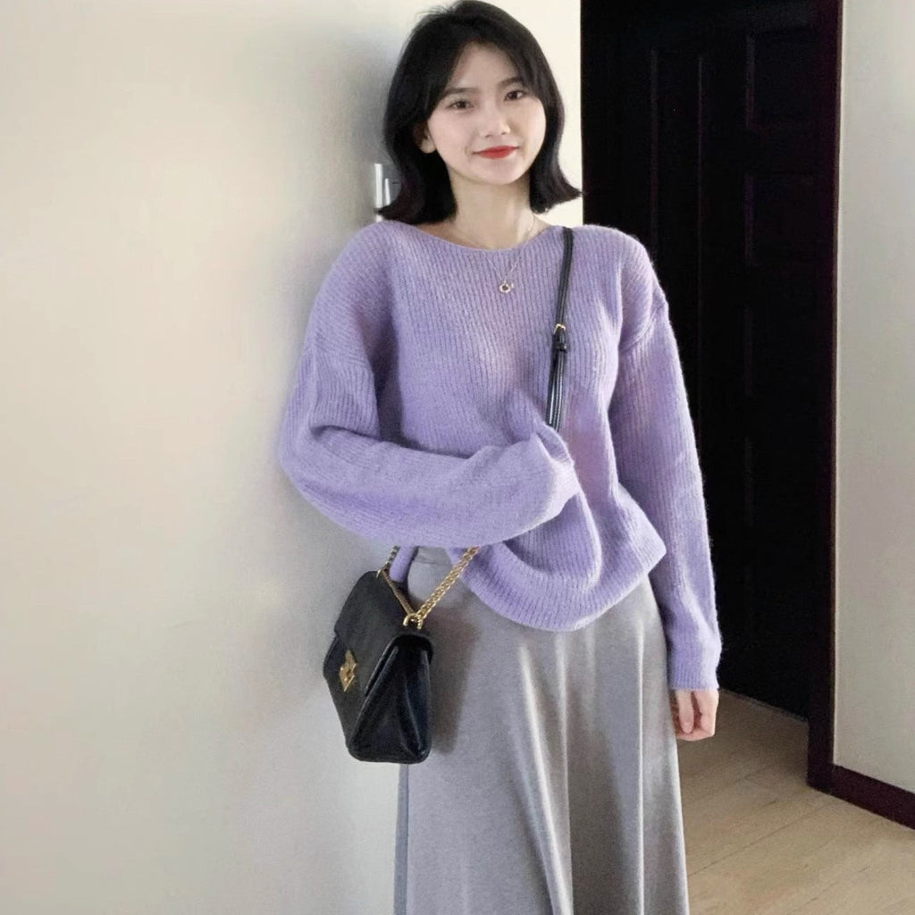 Lockerer Strickpullover im Lazy Style