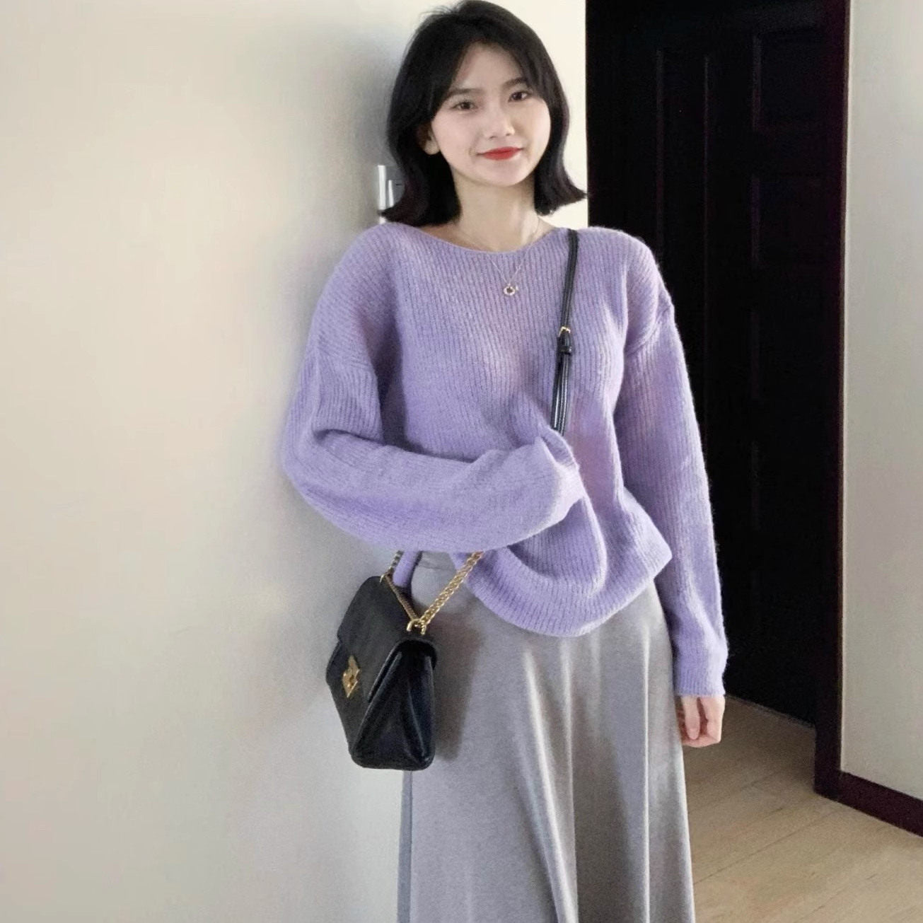 Lockerer Strickpullover im Lazy Style