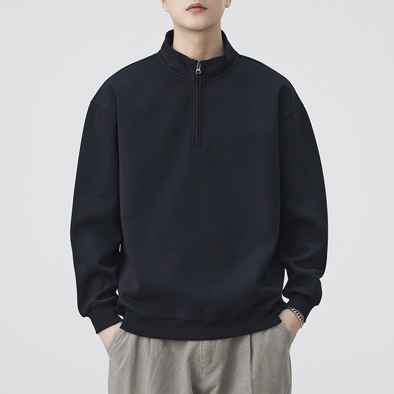 Herren Hoodie mit Stehkragen und Reissverschluss
