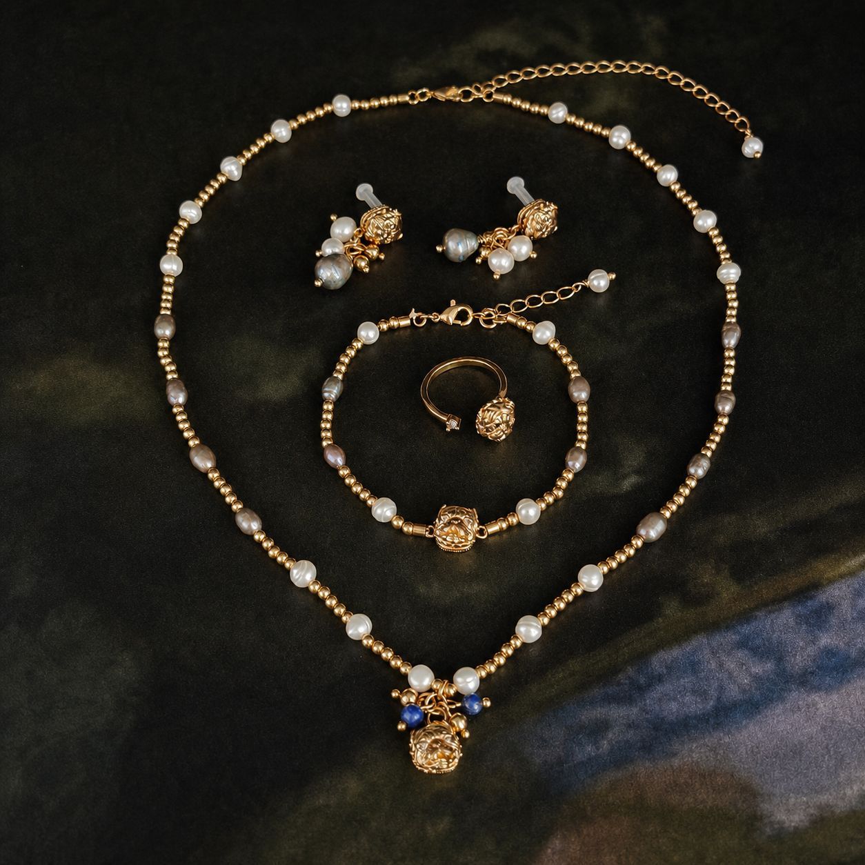 Exotisches Kupfer-Schmuckset mit Tier-Motiven