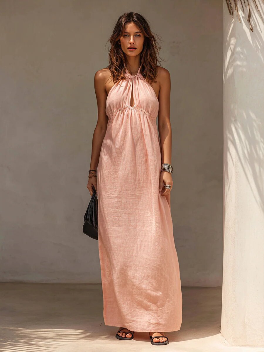 Langes Neckholder-Kleid