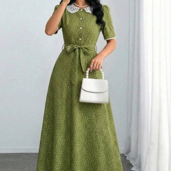 A-Linien-Kleid mit Rüschenkragen – Bild 3 | LuxeStyle