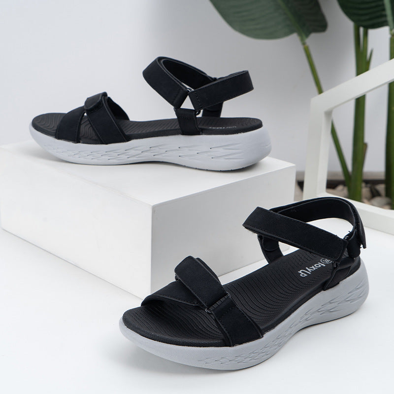 Damen Sandalen mit Keilabsatz und dicker Sohle | LuxeStyle