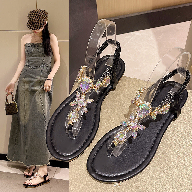 Elegante Zehensteg-Sandalen mit Strass – Bild 2 | LuxeStyle
