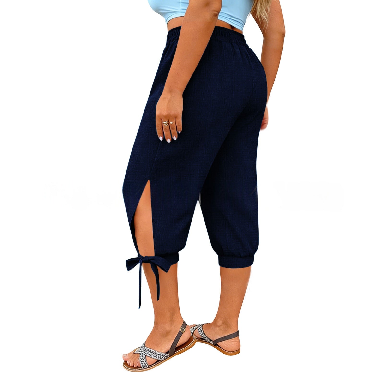Retro Chic Cropped Culottes Plus Size