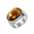 Titanstahl-Ring mit Tigerauge oder Onyx | LuxeStyle