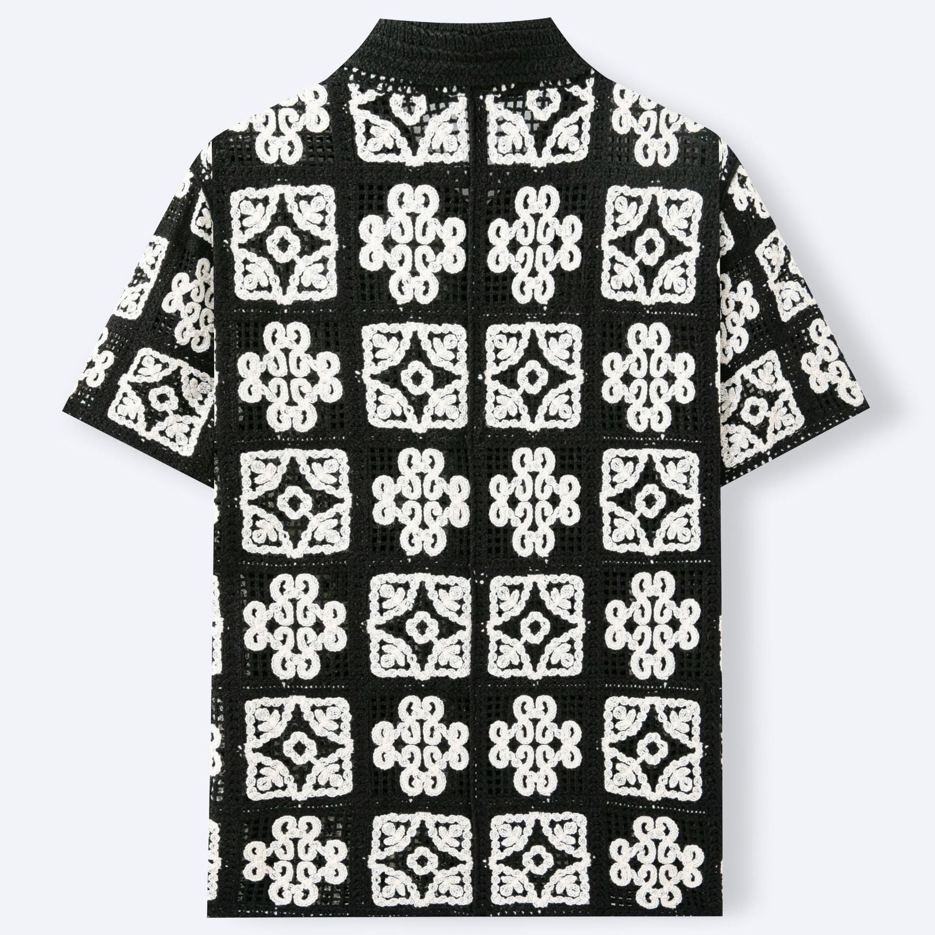 Herren Strickpullover im Schwarz-Weiss Karomuster – Ansicht 5