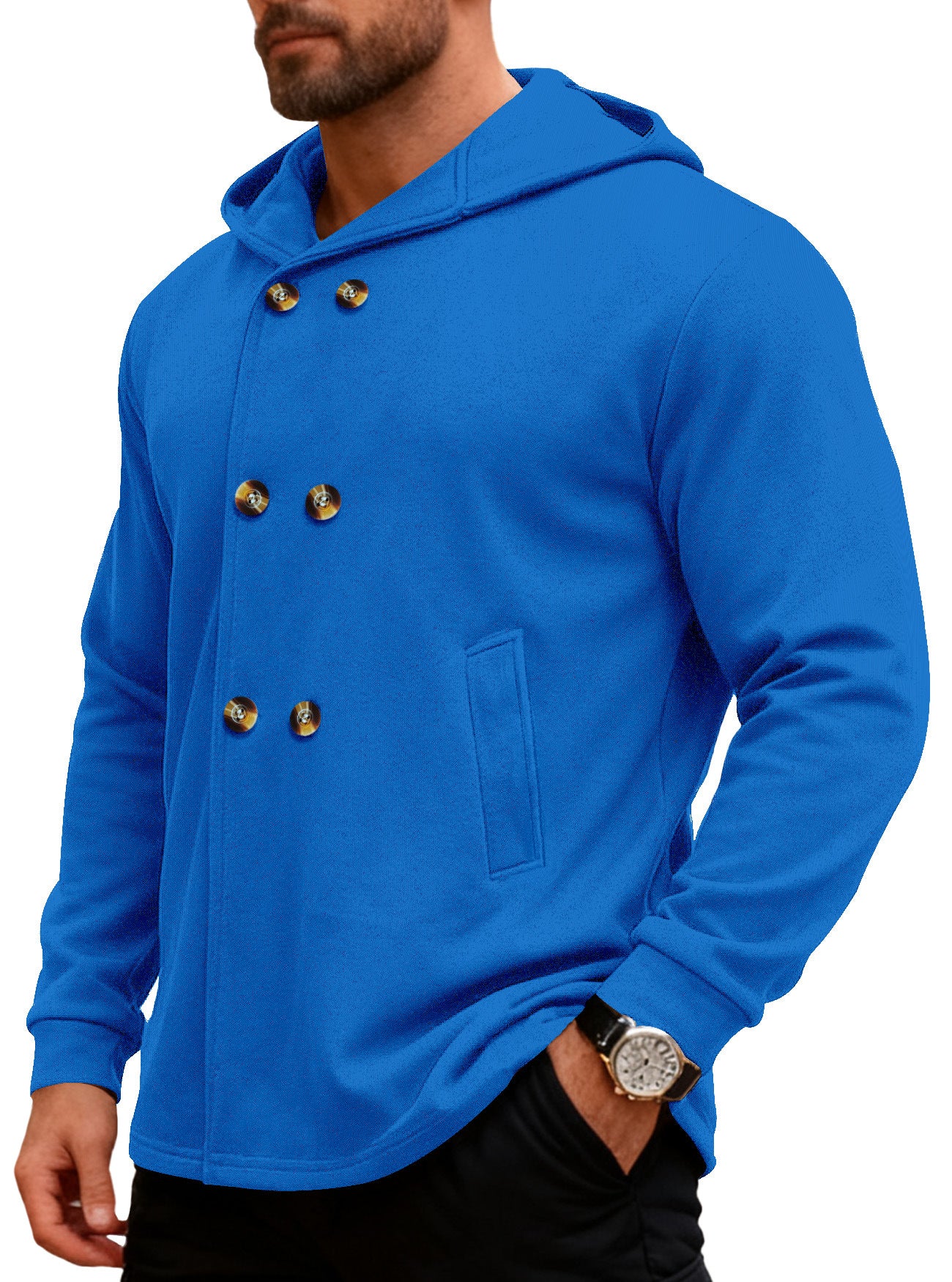 Herren Kapuzen-Trenchcoat, schmal geschnitten