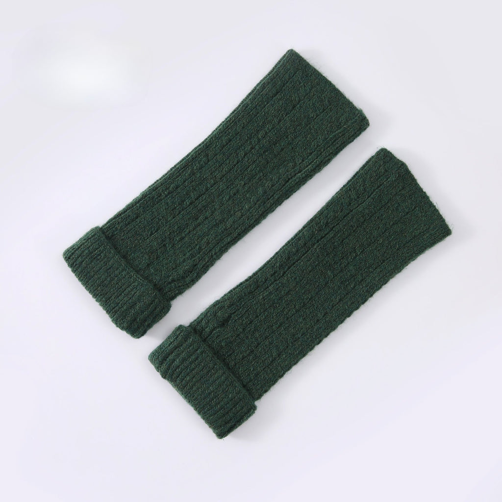 Wollmischung Fingerlose Strickhandschuhe
