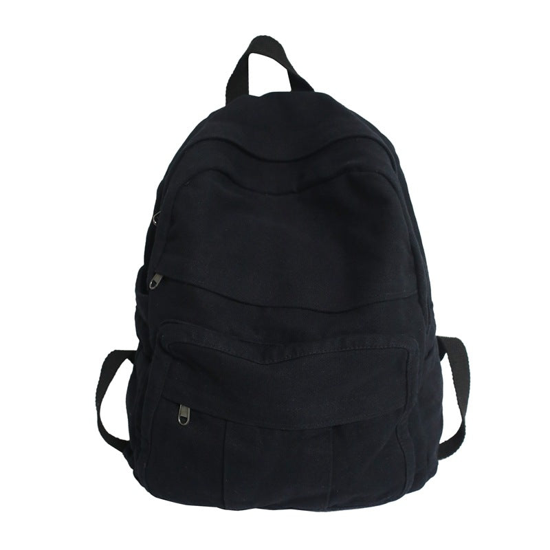 Canvas Schulrucksack mit Reissverschluss