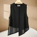 Elegante asymmetrische Mesh-Weste