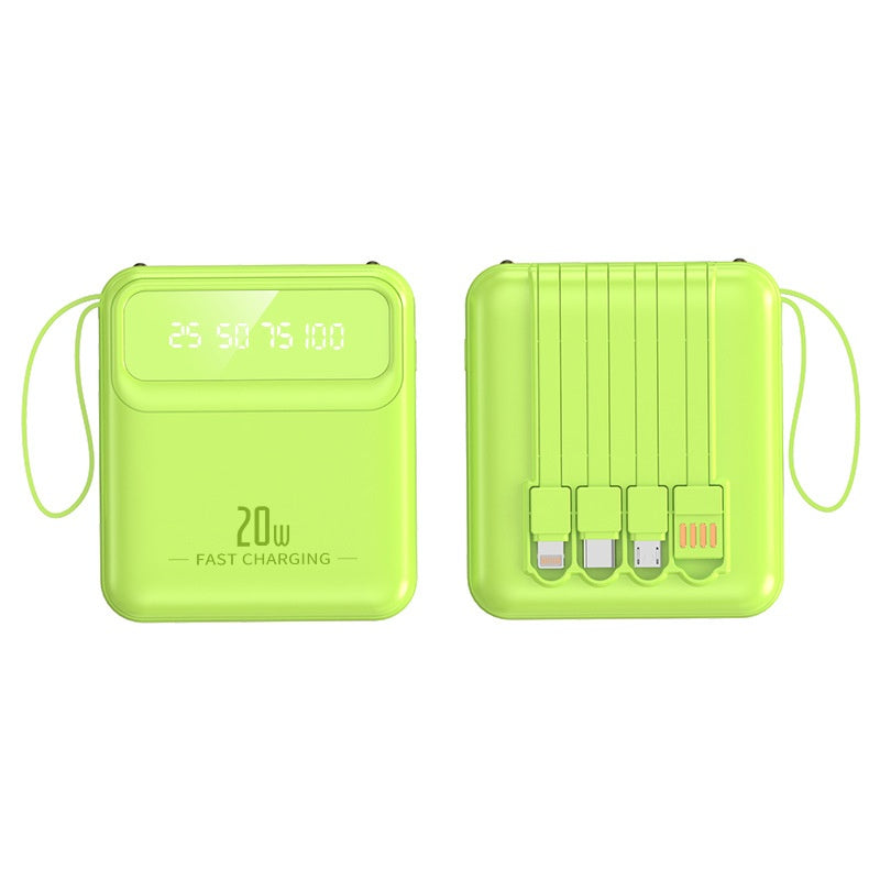 Mini Powerbank mit 4 Ladekabeln