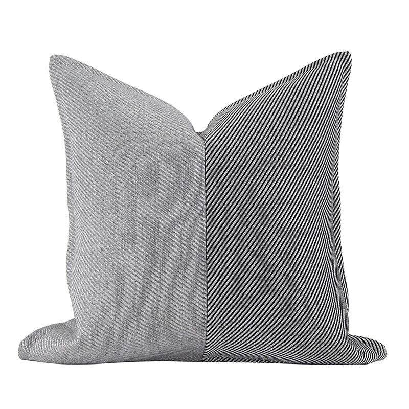 Silbergraues Kissen mit Streifenmuster – Bild 4 | LuxeStyle