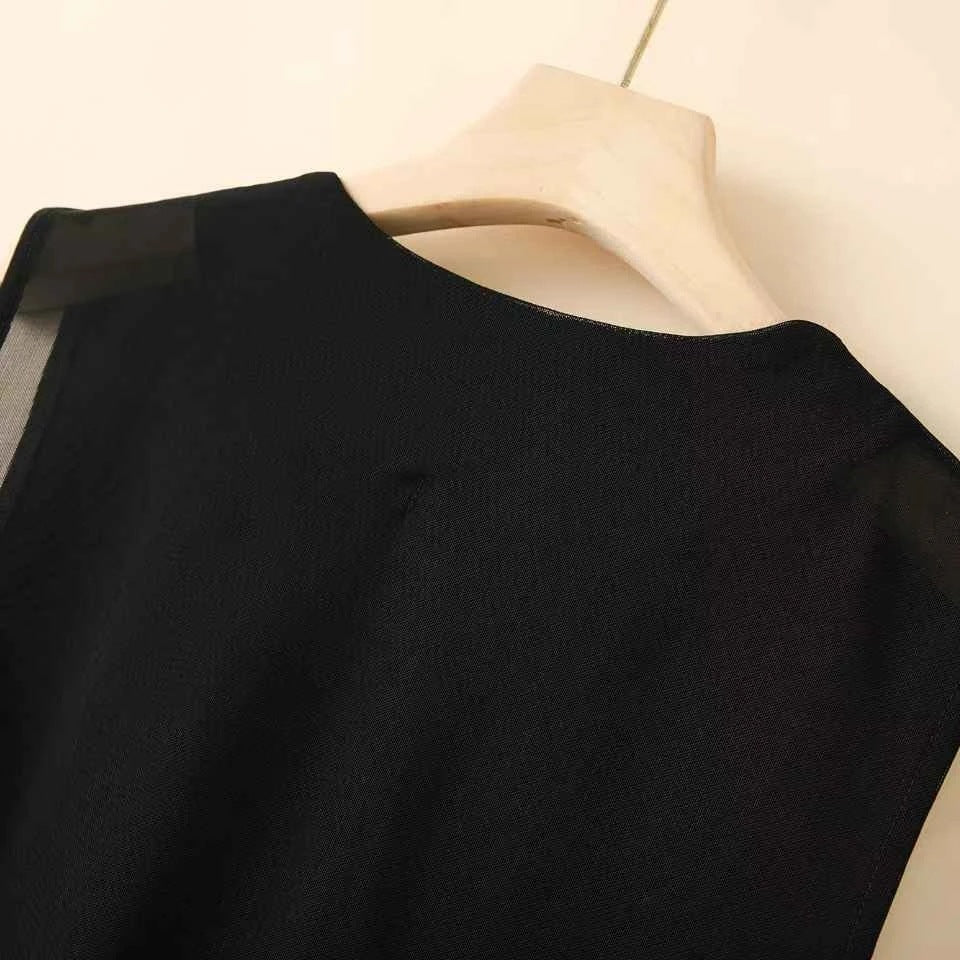 Elegante asymmetrische Mesh-Weste