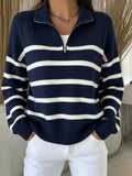 Color-Block Pullover mit Kettenmuster