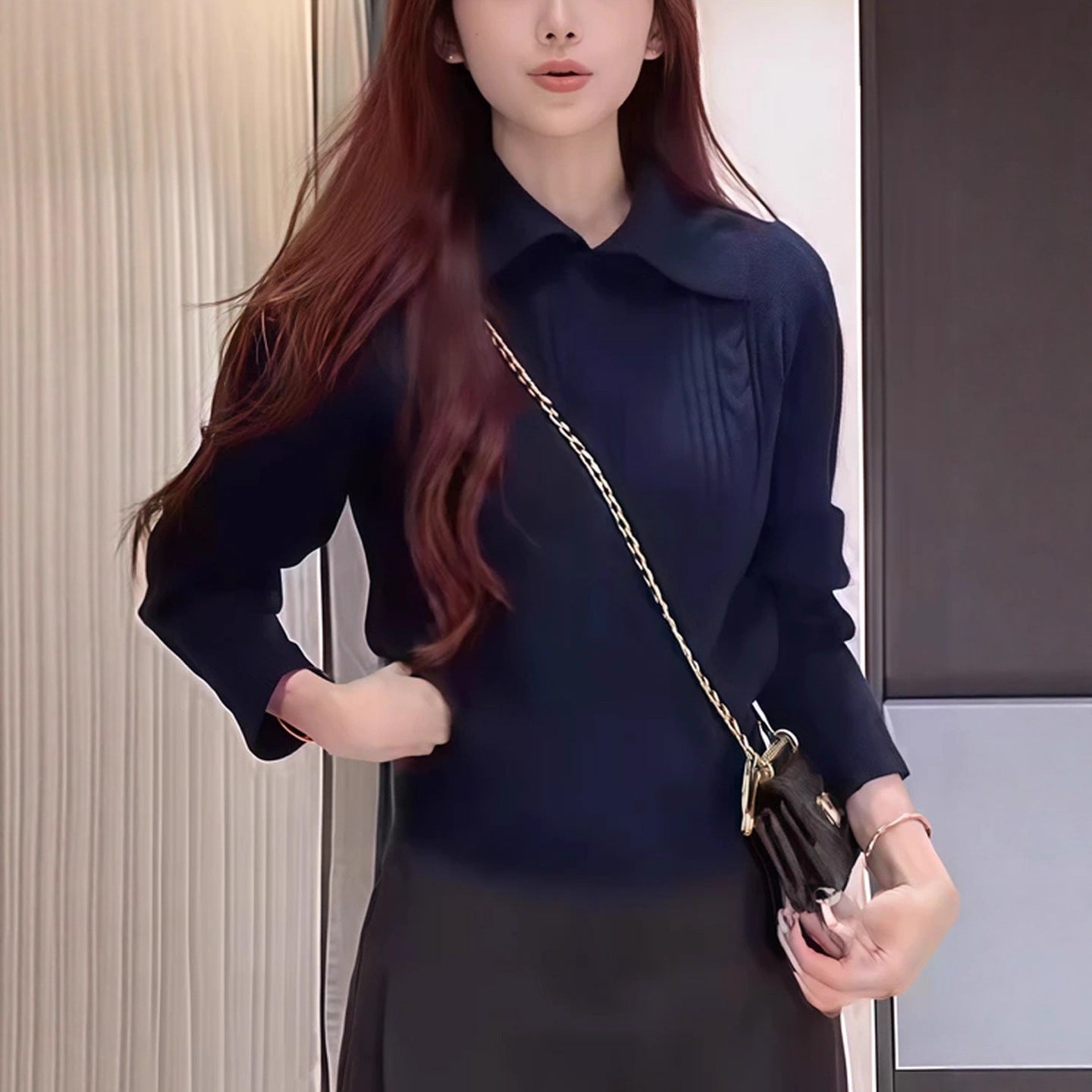 Mock-Neck Pullover aus Grobstrick