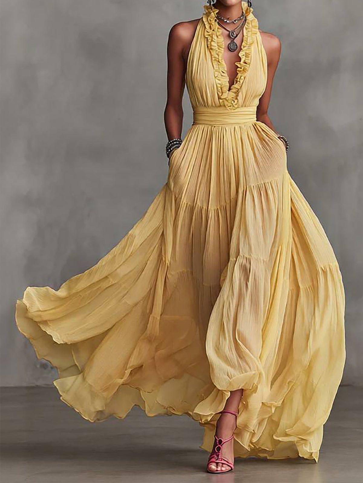 Boho-Kleid mit Rüschen und weitem Rock – Bild 9 | LuxeStyle