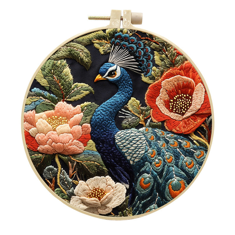 Stickerei-Set Pfau 20 cm Ring – Bild 8 | LuxeStyle