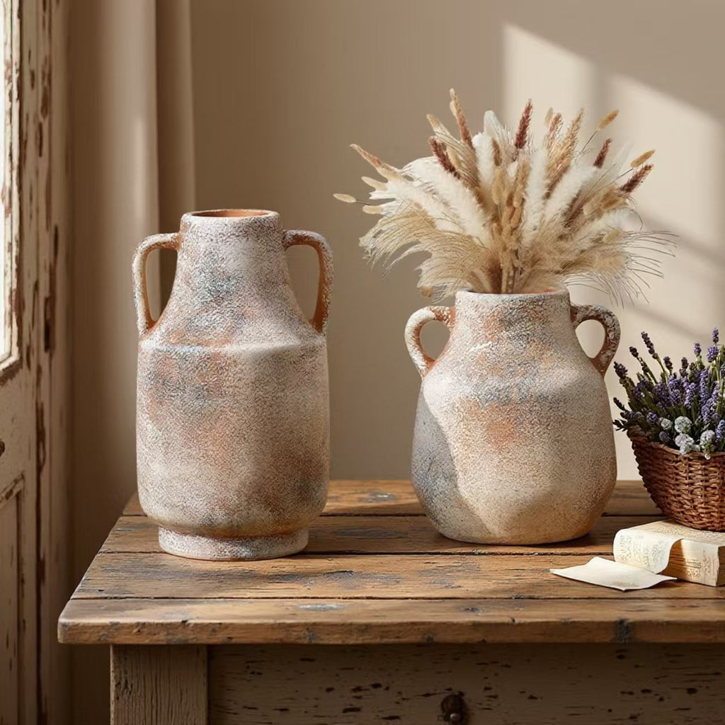 Vintage Keramikblumenampel mit Grifffläche