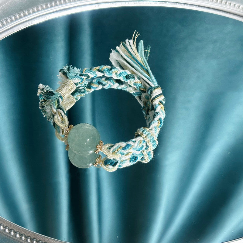 Fluorit Armband im tibetischen Stil (handgewoben)