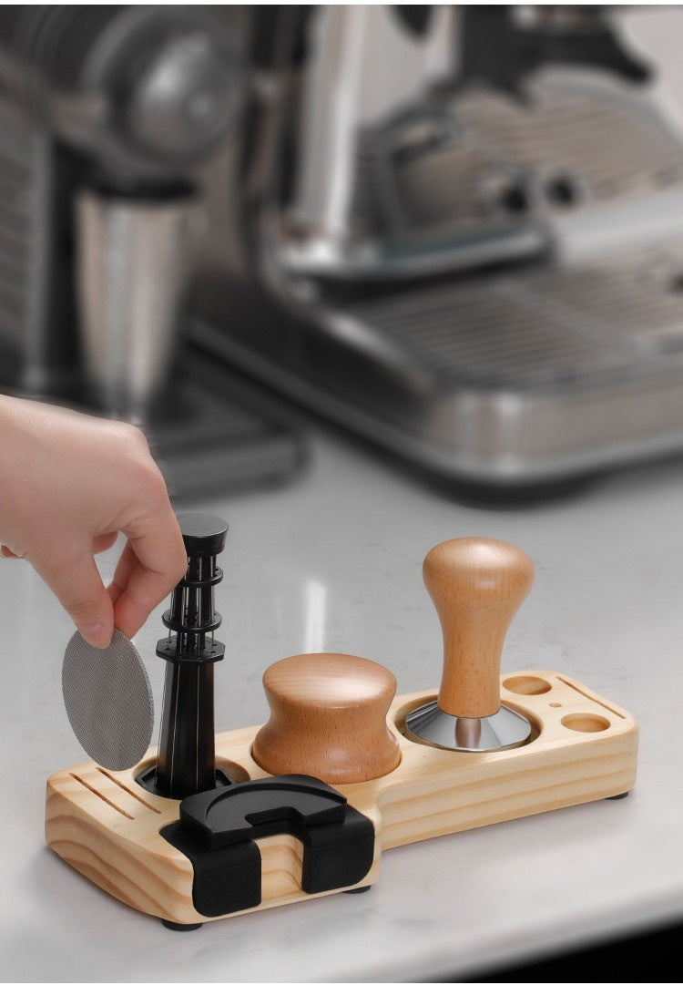Universal Kaffeepress-Basis aus Buchenholz