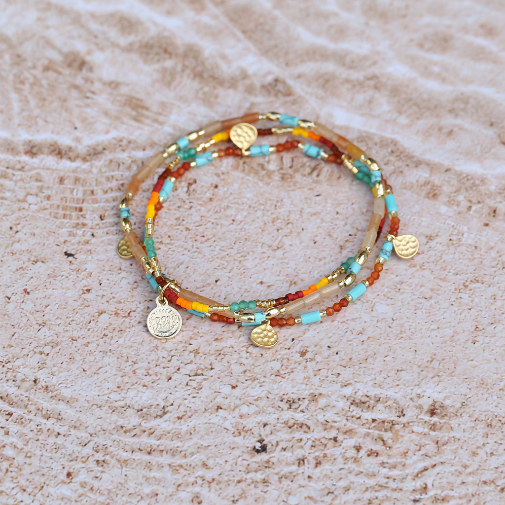 Dreilagiges Armband mit Halbedelsteinen – Bild 9 | LuxeStyle