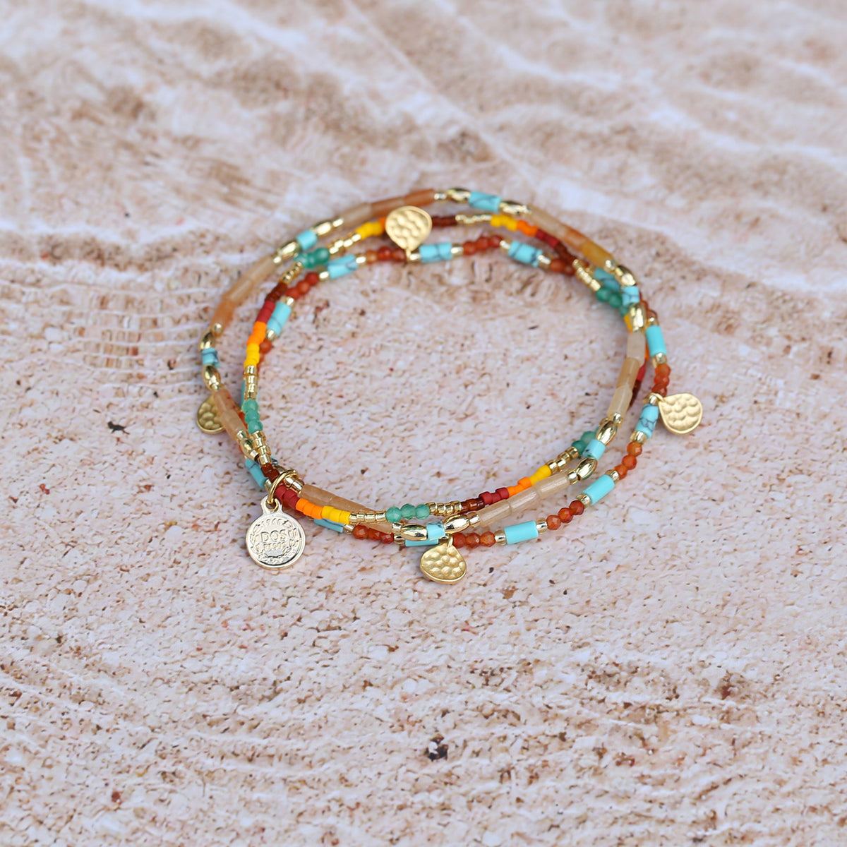 Dreilagiges Armband mit Halbedelsteinen – Bild 9 | LuxeStyle