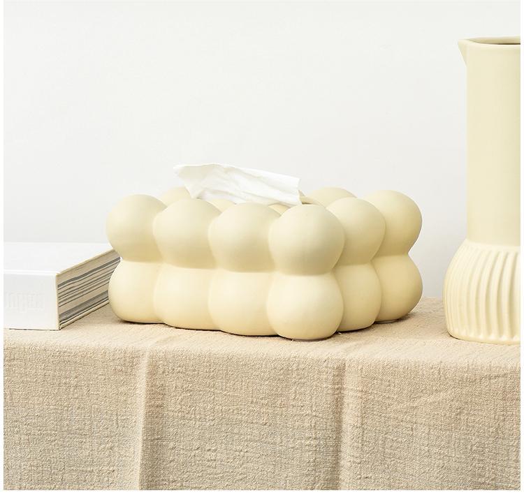 Keramik-Box für Papiertücher, Creme/Silber – Bild 5 | LuxeStyle